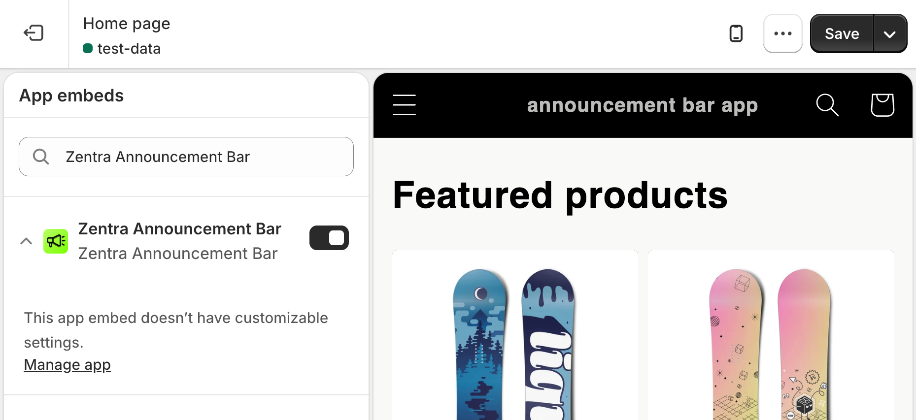 Adding the app block