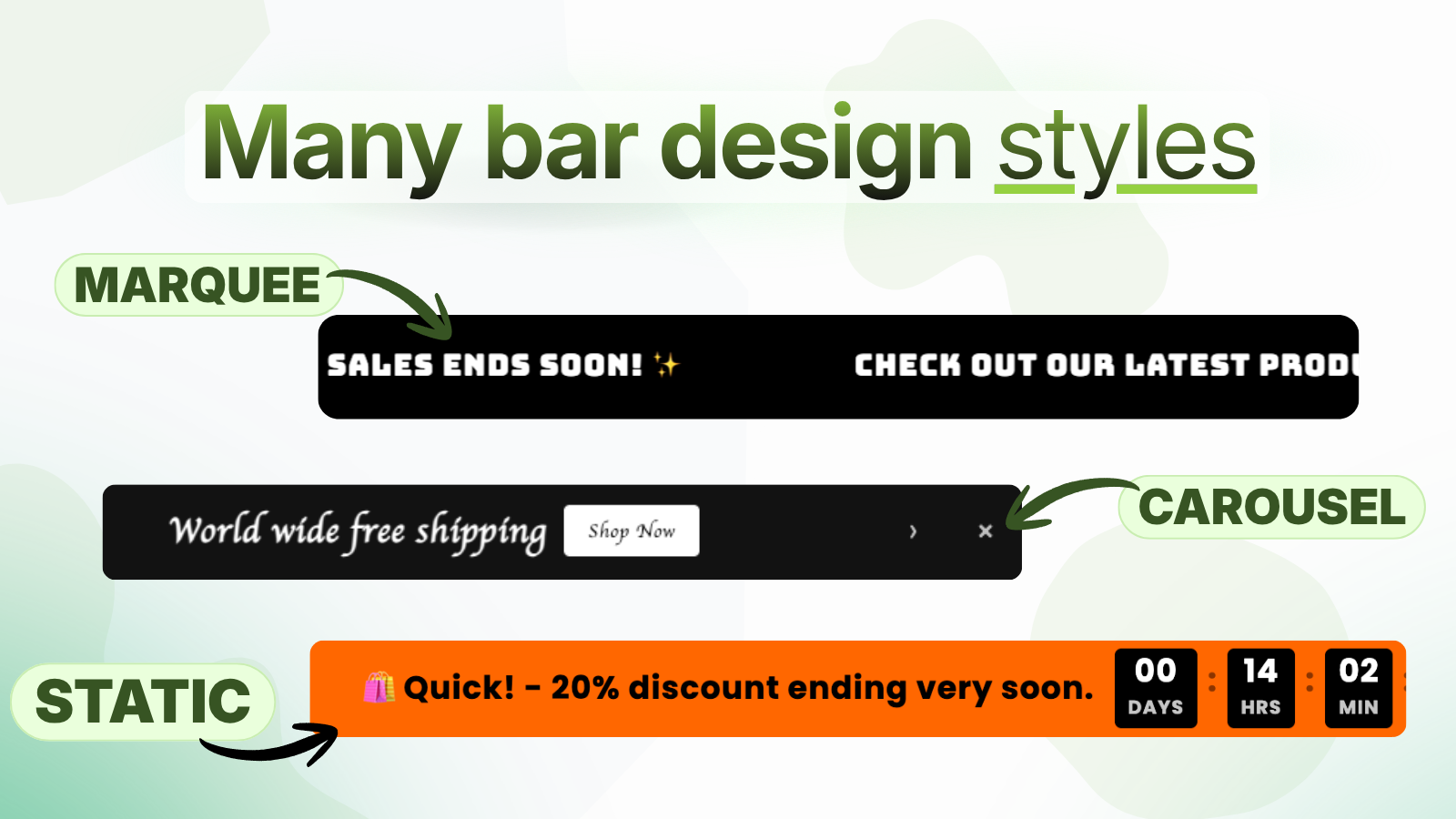 Zentra Announcement Bar brand customizer panel number two