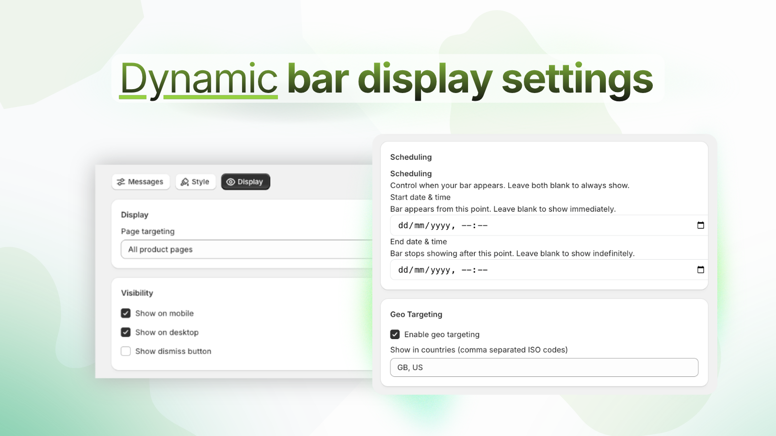 Zentra Announcement Bar brand customizer panel number two